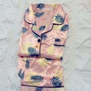 2pc pajama set button down shirt and shorts